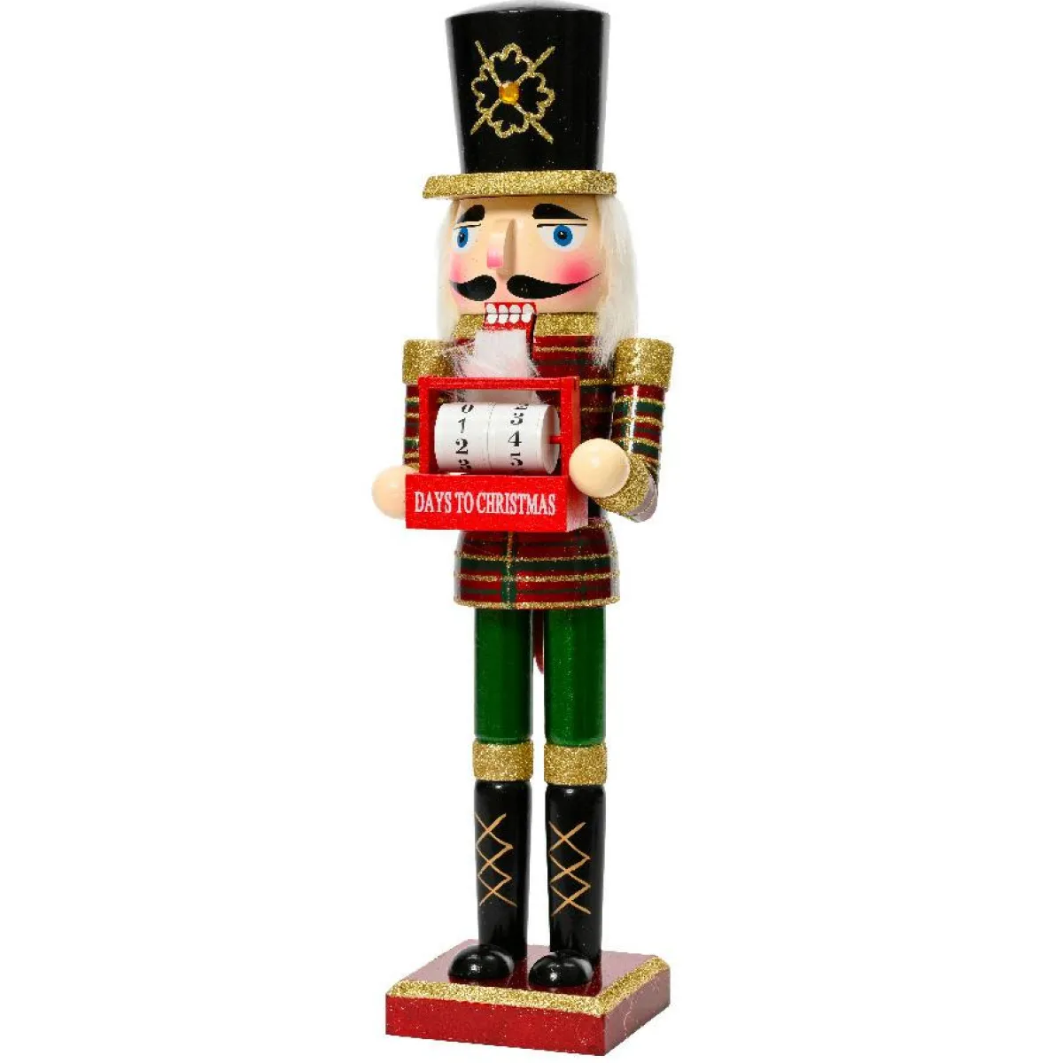 KAEMINGK Casse-noisette en bois (H38 cm) Calendrier de l'avent Pailleté Multicolore
