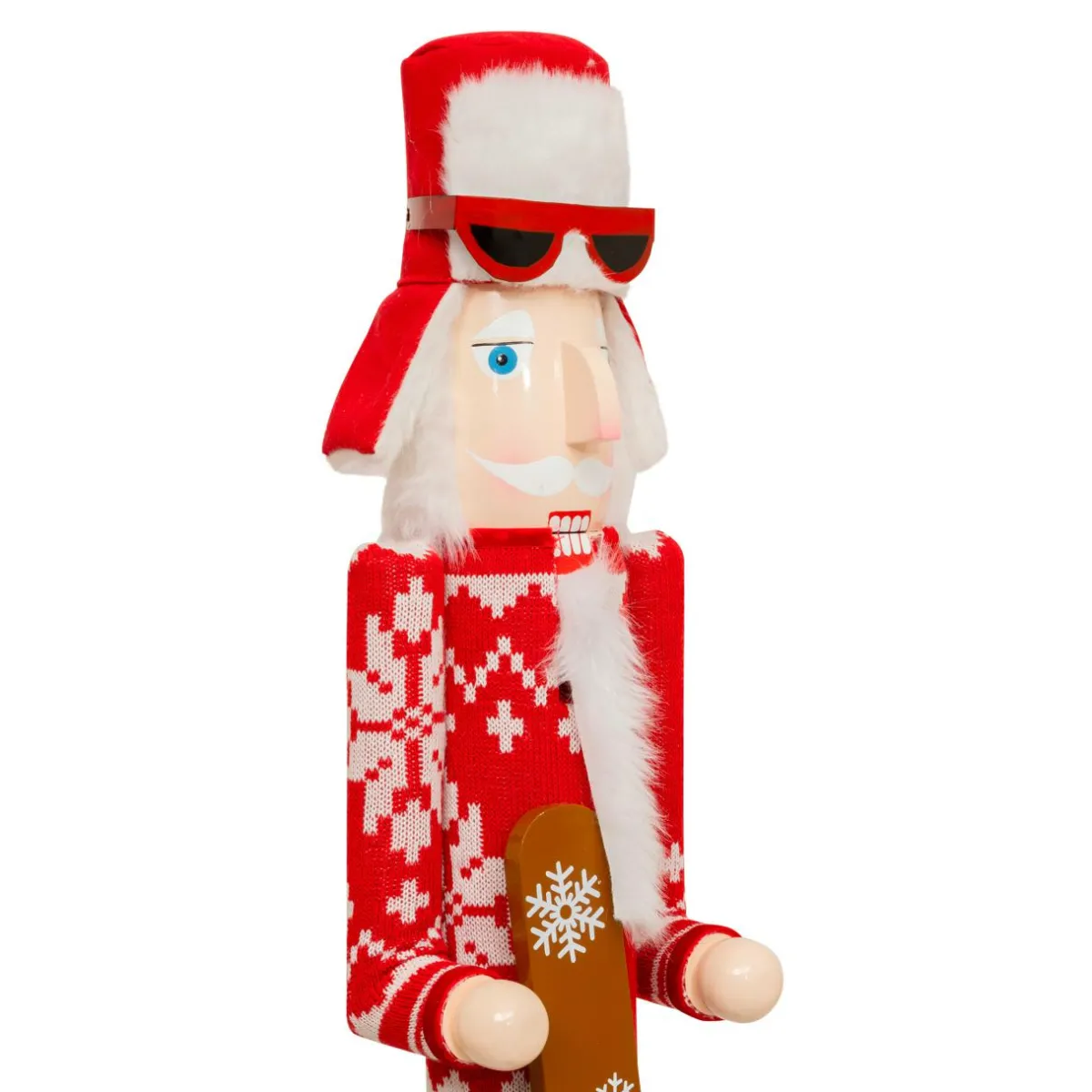 JJA Casse-noisette en bois (H106 cm) Tomi en ski et blanc Rouge Sale