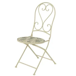 EMINZA Chaise bistrot pliable en faïence Coimbra Crème Beige Sale