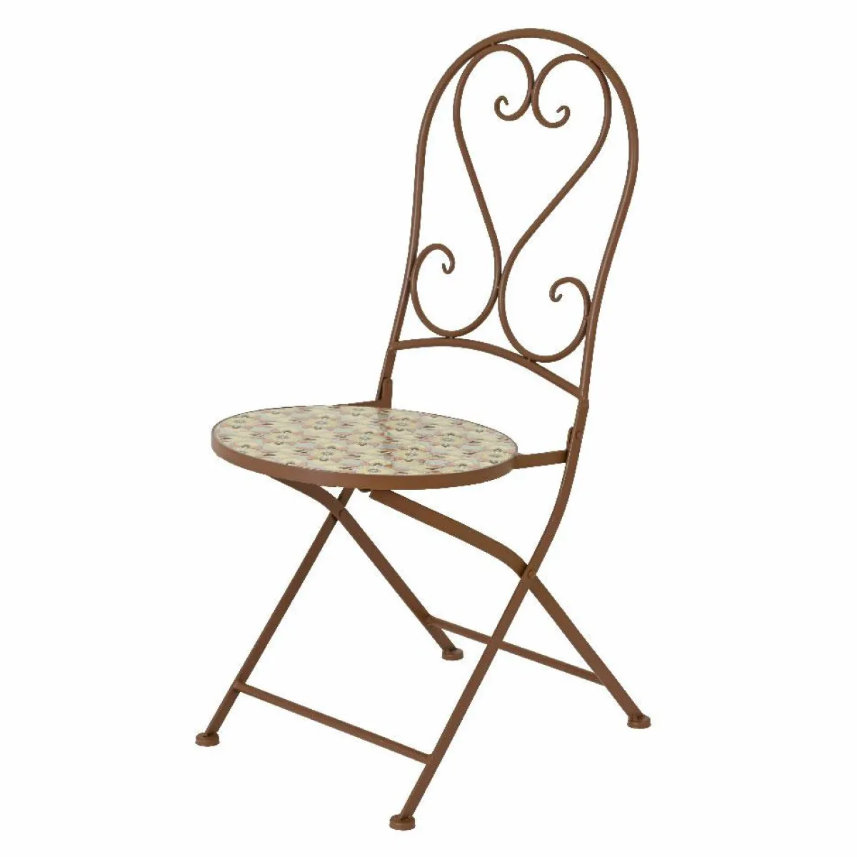 #N/A Chaise bistrot pliable en mosaïque Lyon Marron Outlet