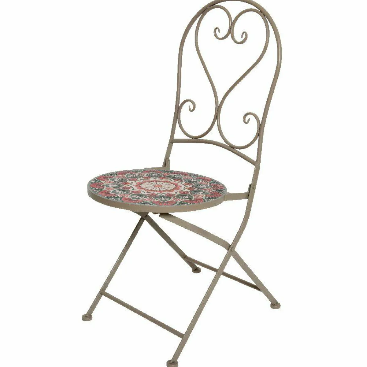#N/A Chaise bistrot pliable en mosaïque Narbonne et rose Taupe Hot