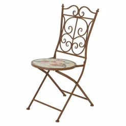 #N/A Chaise bistrot pliable en mosaïque Aberdeen Marron Outlet