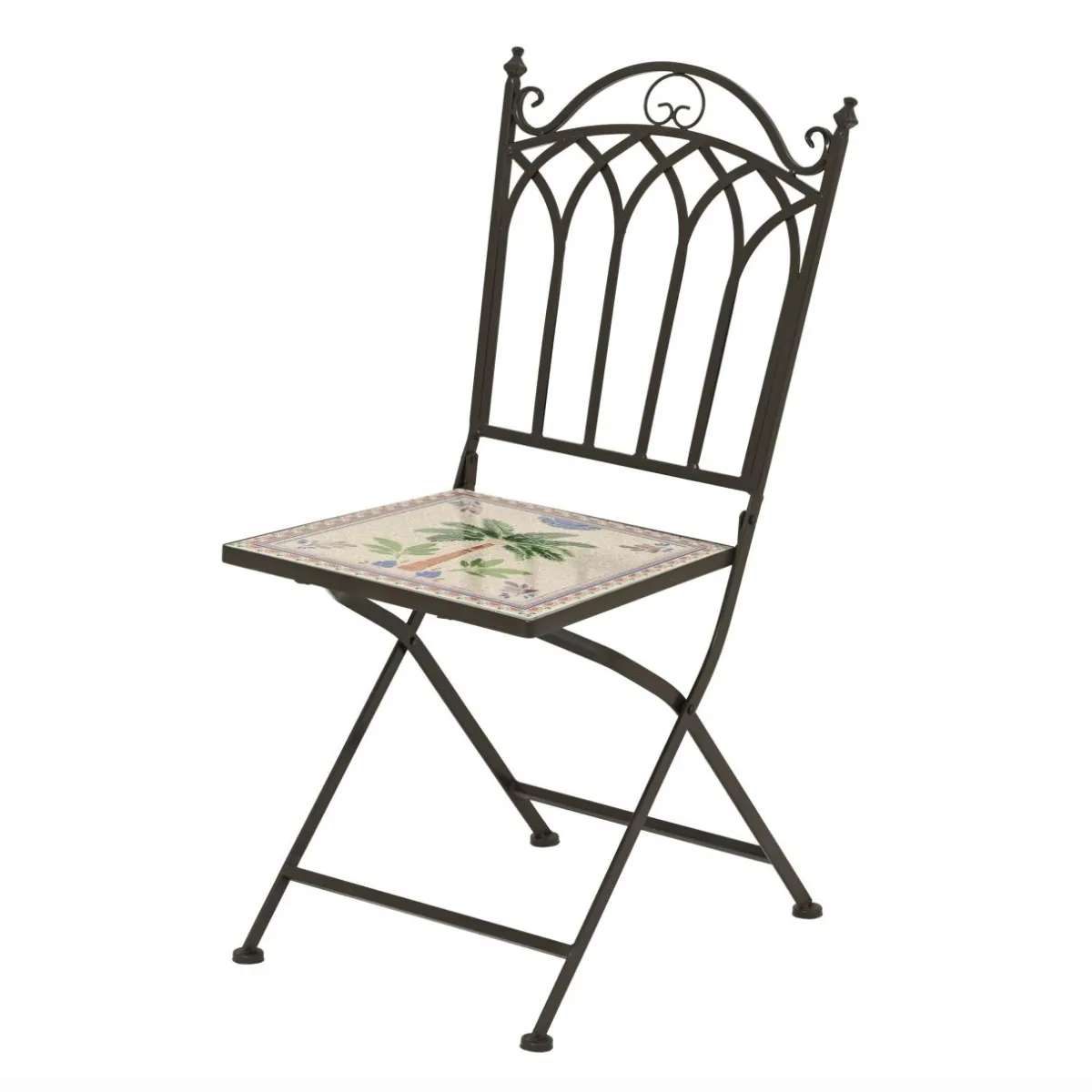 EMINZA Chaise bistrot pliable en mosaïque Havana Brun Marron