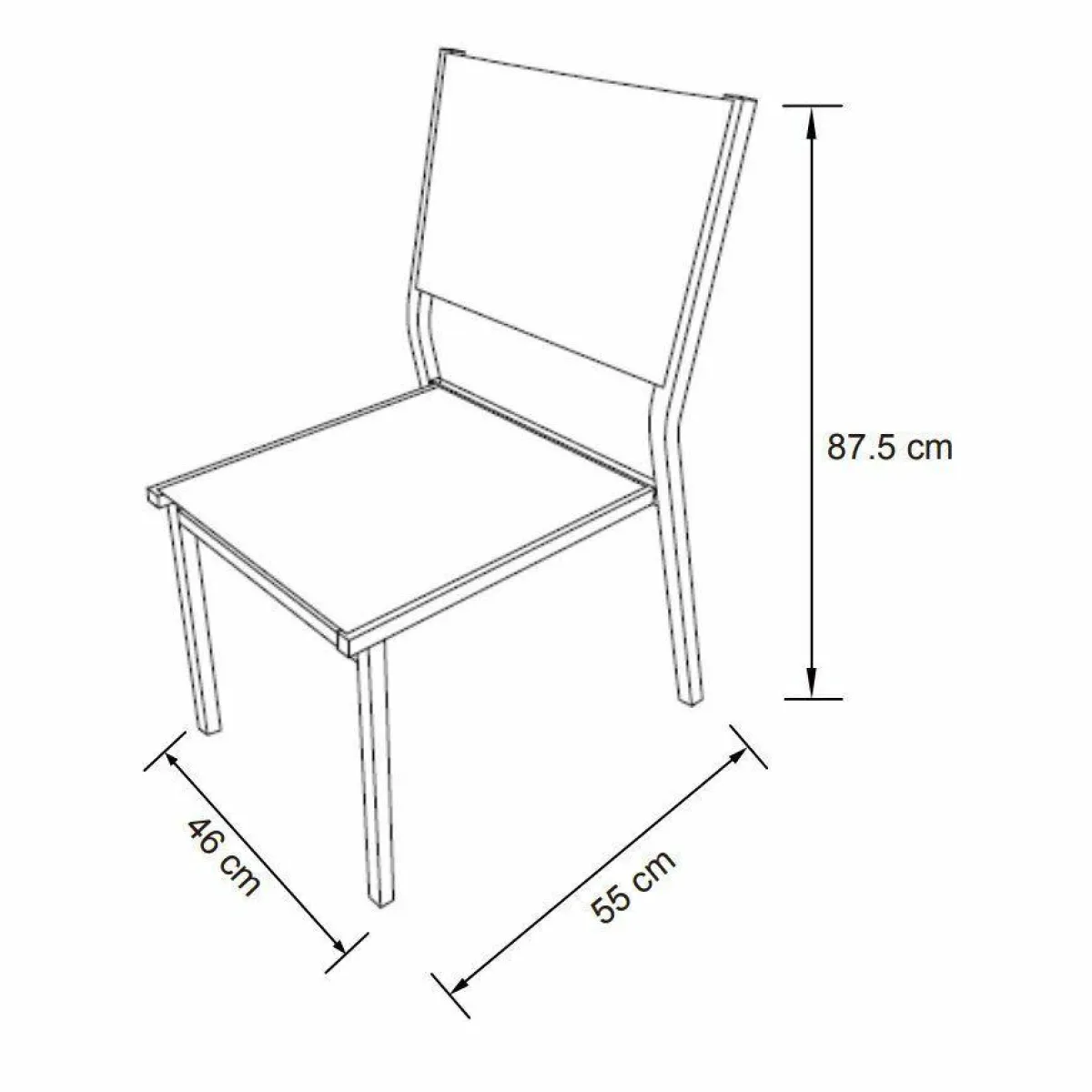 MOBELLIA Chaise de jardin aluminium empilable Murano Blanc et Taupe New