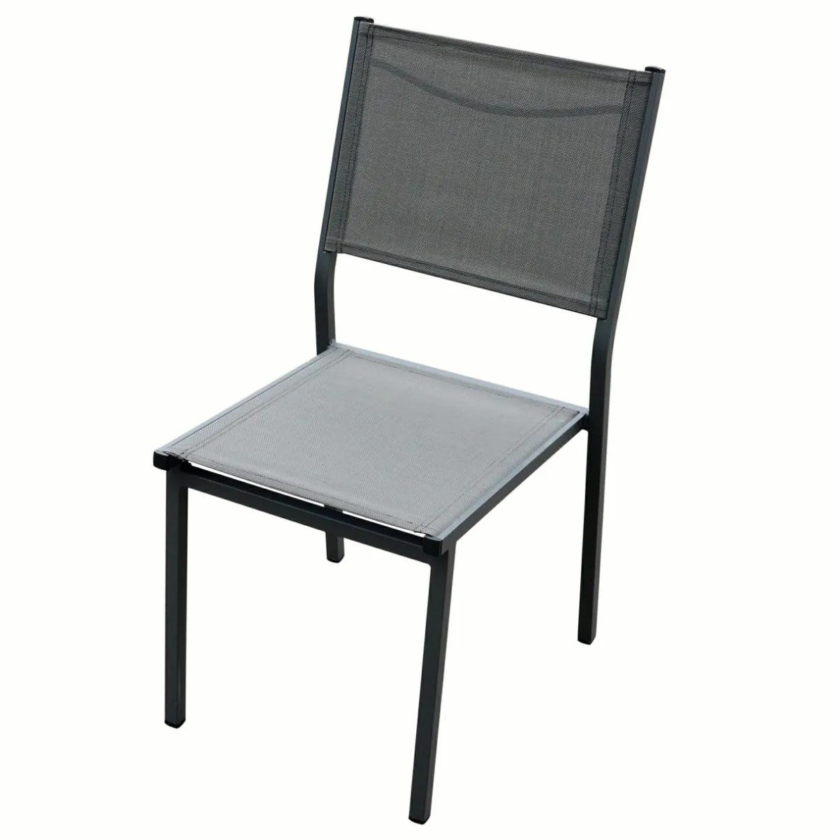 MOBELLIA Chaise de jardin aluminium empilable Murano Gris Anthracite Clearance