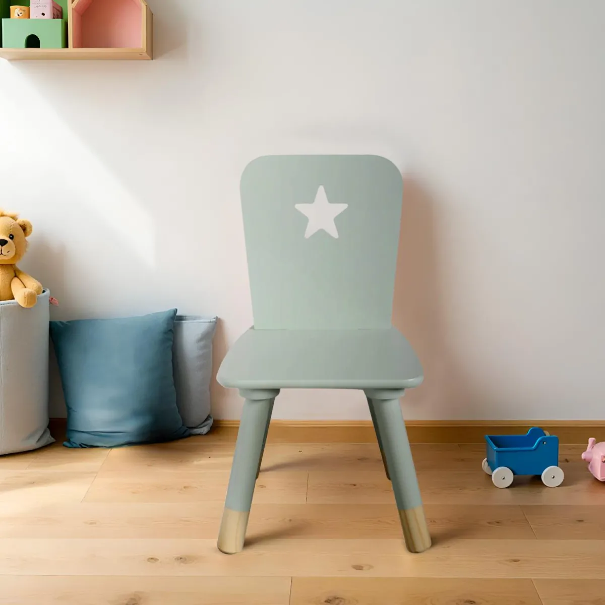 EMINZA Chaise enfant bois (H50 cm) Stars e Vert Online