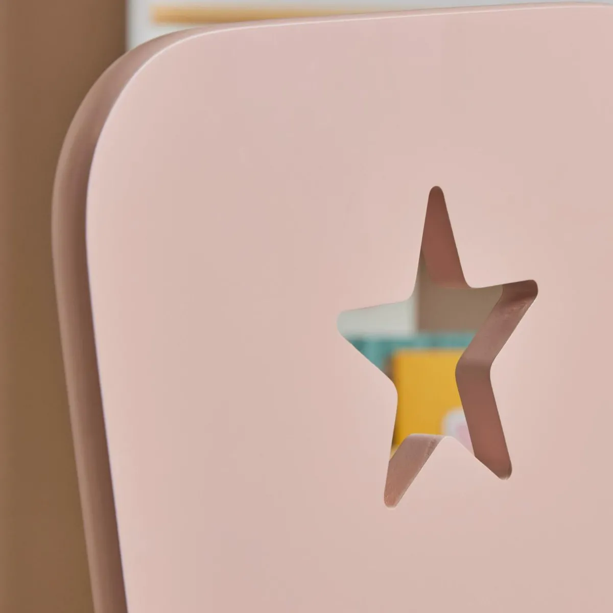 EMINZA Chaise enfant bois (H50 cm) Stars Rose Best