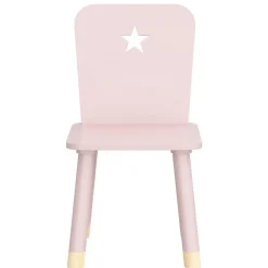 EMINZA Chaise enfant bois (H50 cm) Stars Rose Best