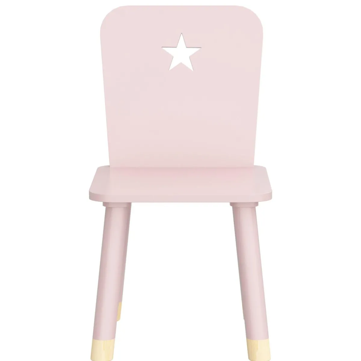 EMINZA Chaise enfant bois (H50 cm) Stars Rose Best