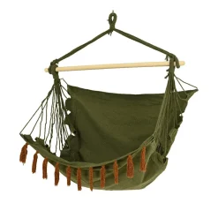 #N/A Chaise Hamac à suspendre à franges kaki Vert Hot
