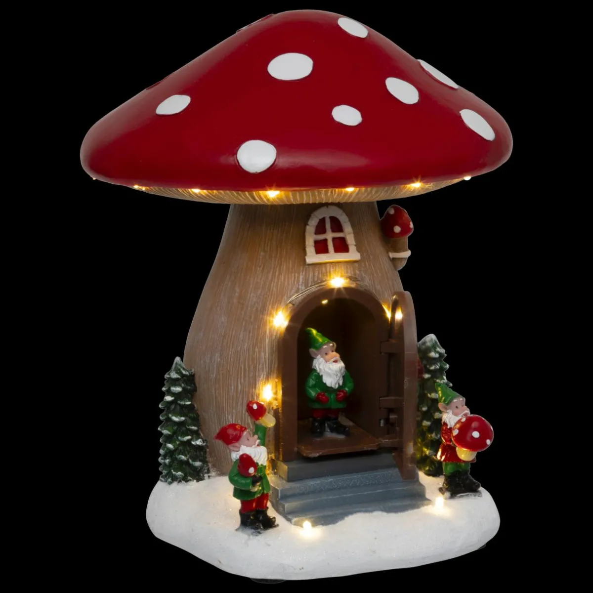 JJA Champignon lumineux, musical et animé (H21 cm) Maison du lutin Multicolore Hot