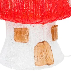 JJA Champignon lumineux solaire 30 LED (H21 cm) Forêt magique Blanc froid Rouge Hot
