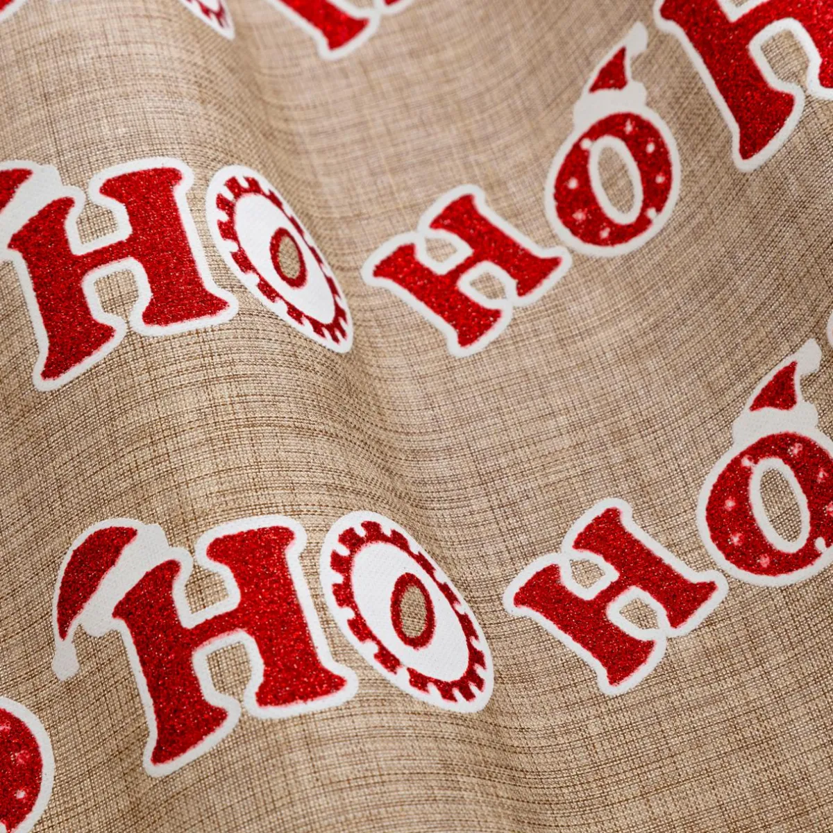 JJA Chemin de table en jute (300 x 28 cm) Hohoho et rouge Beige Outlet