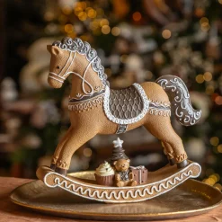 KAEMINGK Cheval à bascule (H20 cm) Biscuit Pain d'épices Marron Hot