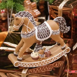 KAEMINGK Cheval à bascule (H20 cm) Biscuit Pain d'épices Marron Hot