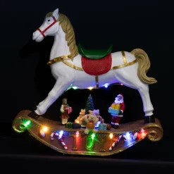 KAEMINGK Cheval à bascule lumineux à piles 14 LED (H27 cm) Magie Multicolore