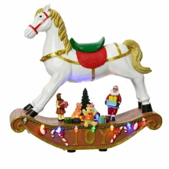 KAEMINGK Cheval à bascule lumineux à piles 14 LED (H27 cm) Magie Multicolore