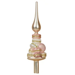 KAEMINGK Cimier de sapin en verre Macarons et perle pailleté Rose Outlet