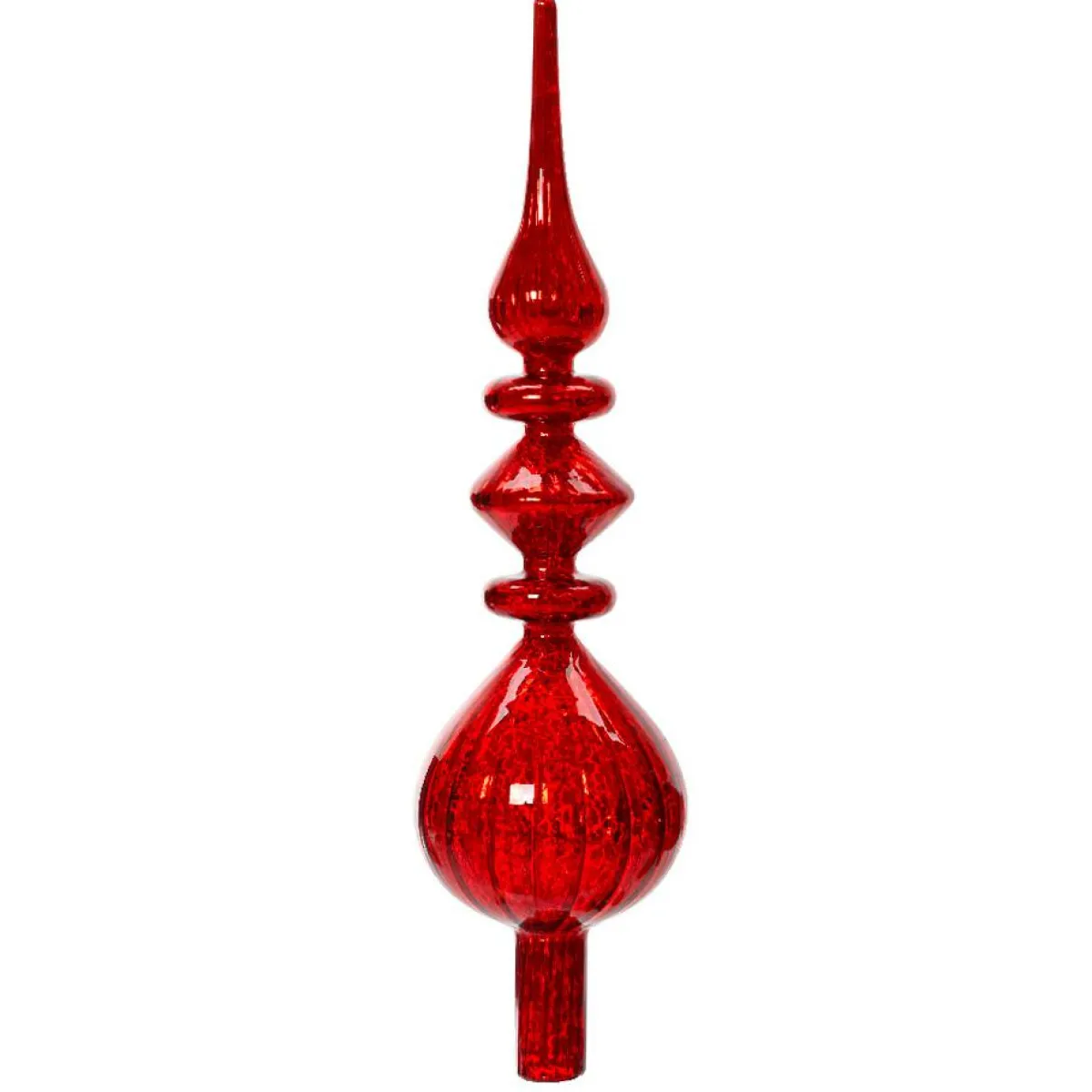 KAEMINGK Cimier de sapin en verre Lyrique Rouge Clearance