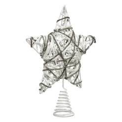 Feeric Lights & Christmas Cimier de sapin Rotin pailleté Blanc Outlet