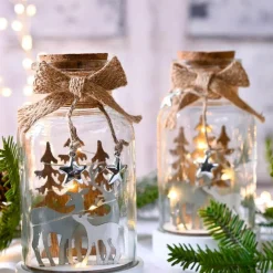 BLACHERE Cloche en verre lumineuse à piles 10 LED (H17 cm) Magie de Noël Blanc chaud Online