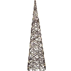 KAEMINGK Cône lumineux 160 Micro LED (H90 cm) Résine tressée Brun/Blanc chaud Marron Online