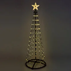 KOOPMAN Cône lumineux Digital 550 Micro Led (H300 cm) Twinkling Noir et Blanc chaud Hot