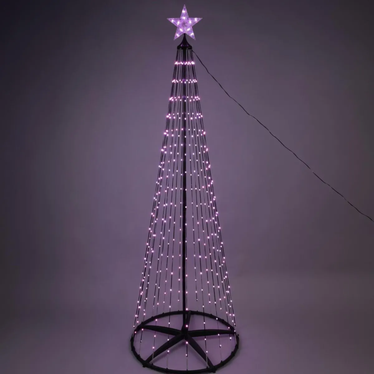 KOOPMAN Cône lumineux Digital 550 Micro Led (H300 cm) Twinkling Noir et Multicolore Hot