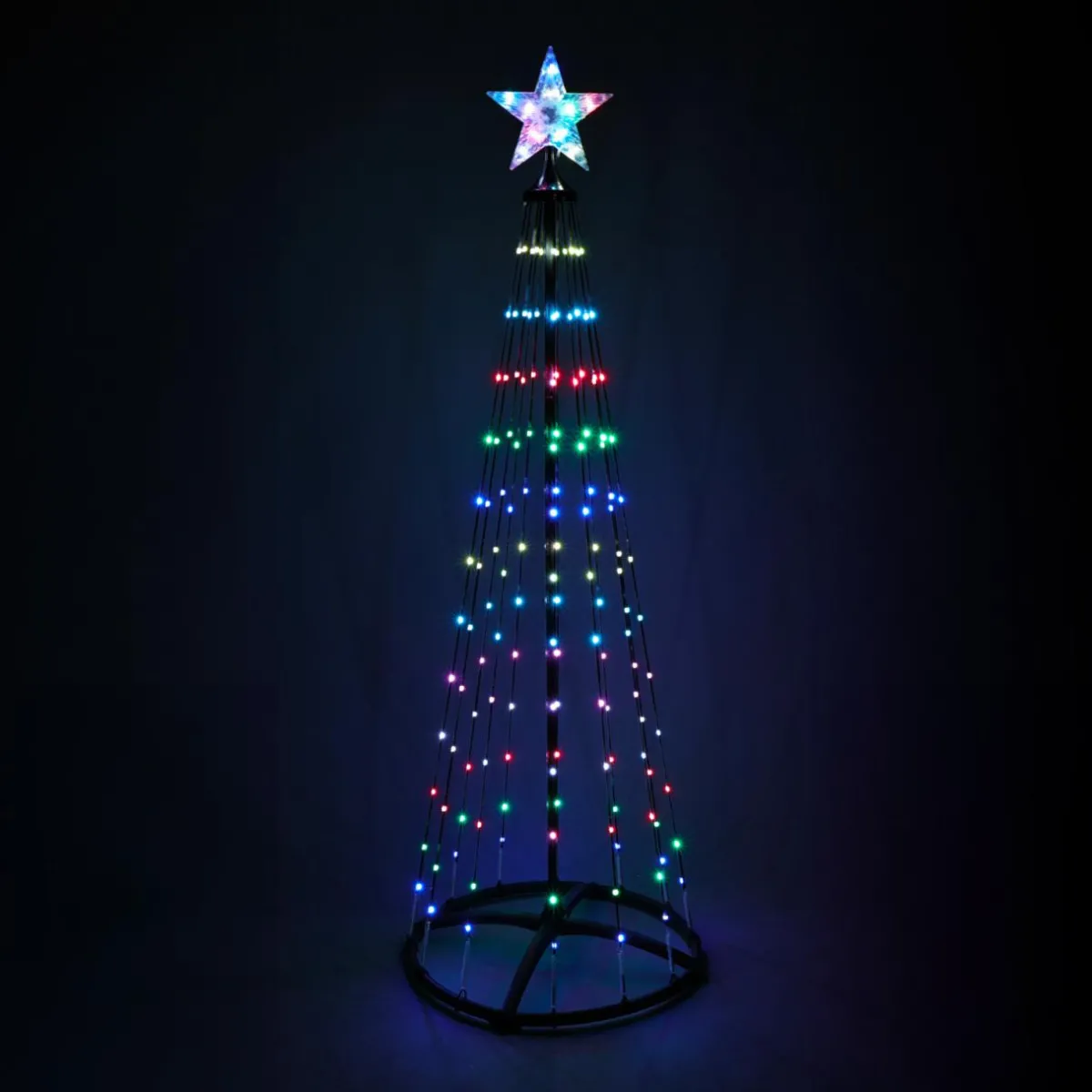KOOPMAN Cône lumineux Digital 370 Micro Led (H210 cm) Twinkling Noir et Multicolore