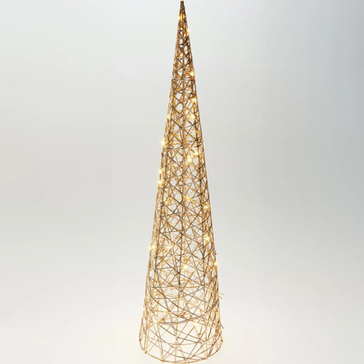 KOOPMAN Cône lumineux sur piles 40 micro LED (H80 cm) Éclats Blanc chaud Blanc Chaud doré Clearance