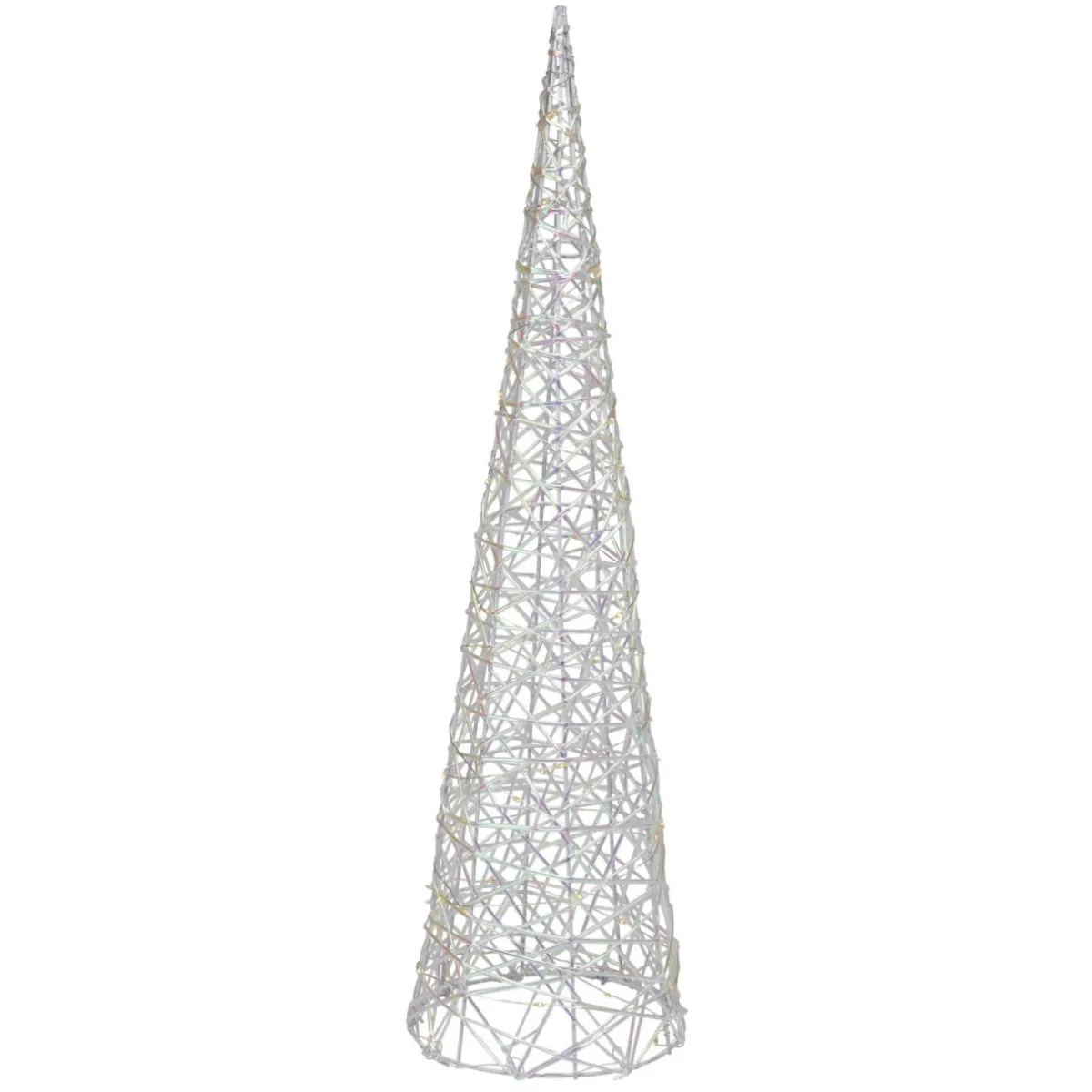 KOOPMAN Cône lumineux sur piles 30 micro LED (H60 cm) Éclats Blanc chaud Discount