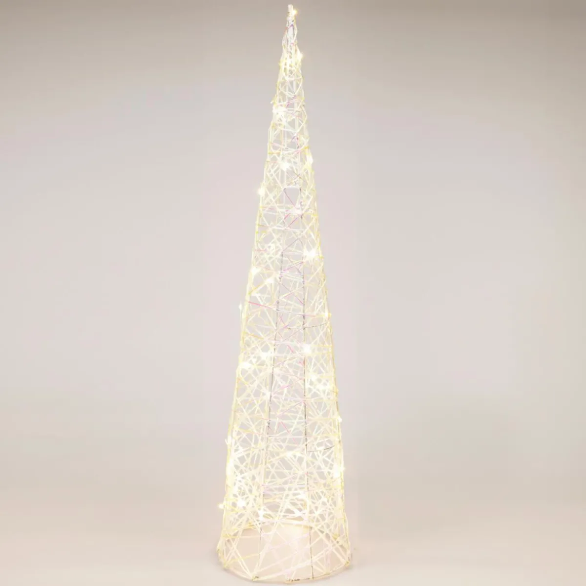 KOOPMAN Cône lumineux sur piles 40 micro LED (H80 cm) Éclats Blanc chaud Online