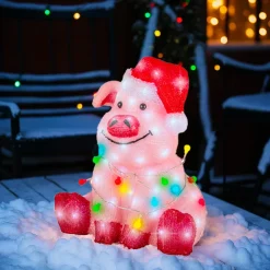 EMINZA Cochon lumineux 100 LED (H41 cm) Baby Gaston Multicolore Best