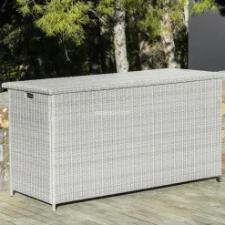 MOBELLIA Coffre de rangement extérieur en résine tressée Calvi Gris Online