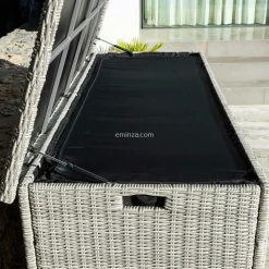 MOBELLIA Coffre de rangement extérieur en résine tressée Calvi Gris Online