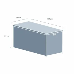 MOBELLIA Coffre de rangement extérieur en résine tressée Calvi Gris Online