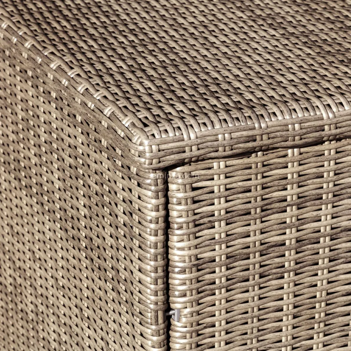 MOBELLIA Coffre de rangement extérieur en résine tressée Calvi Sepia Sépia Sale