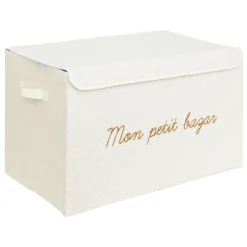 Atmosphera cru017dateur d'intu017drieur for kids Coffre de rangement pliable enfant bouclette (36 x 57 cm) Yuma Blanc Hot
