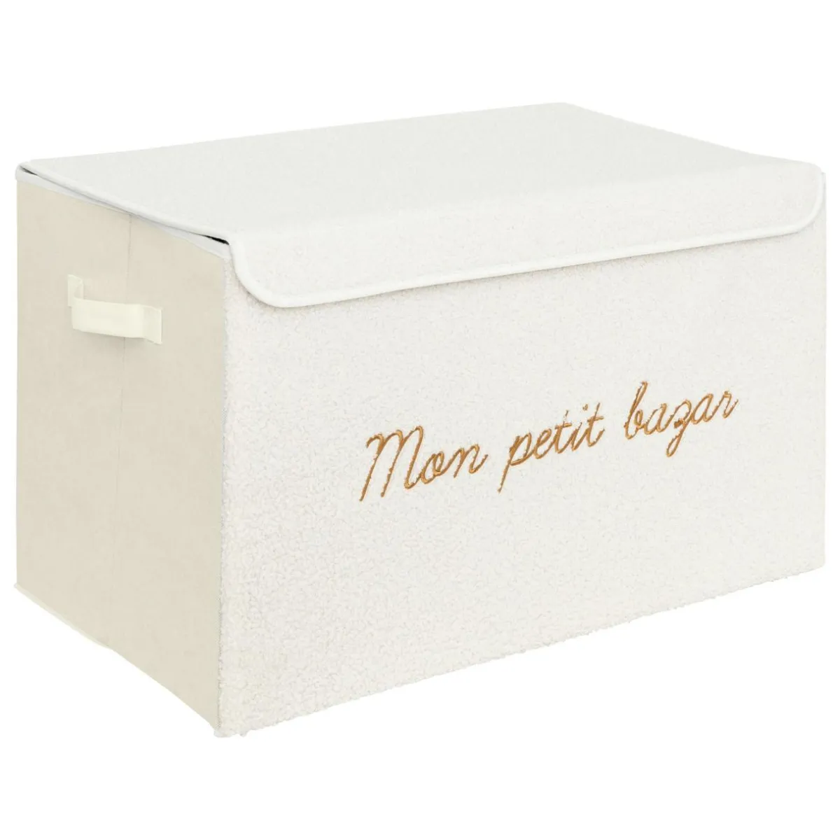 Atmosphera cru017dateur d'intu017drieur for kids Coffre de rangement pliable enfant bouclette (36 x 57 cm) Yuma Blanc Hot