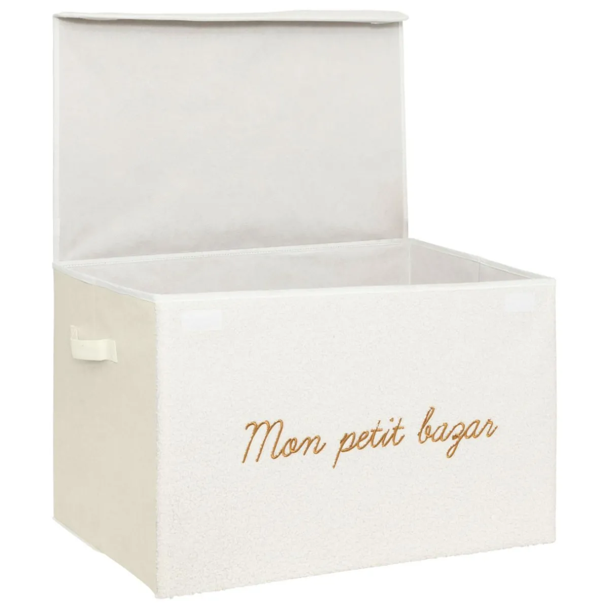 Atmosphera cru017dateur d'intu017drieur for kids Coffre de rangement pliable enfant bouclette (36 x 57 cm) Yuma Blanc Hot