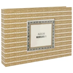 Atmosphera, cru017dateur d'intu017drieur Coffret 2 albums photos (H16,7 cm) Paloma Gris et moutarde Jaune Outlet