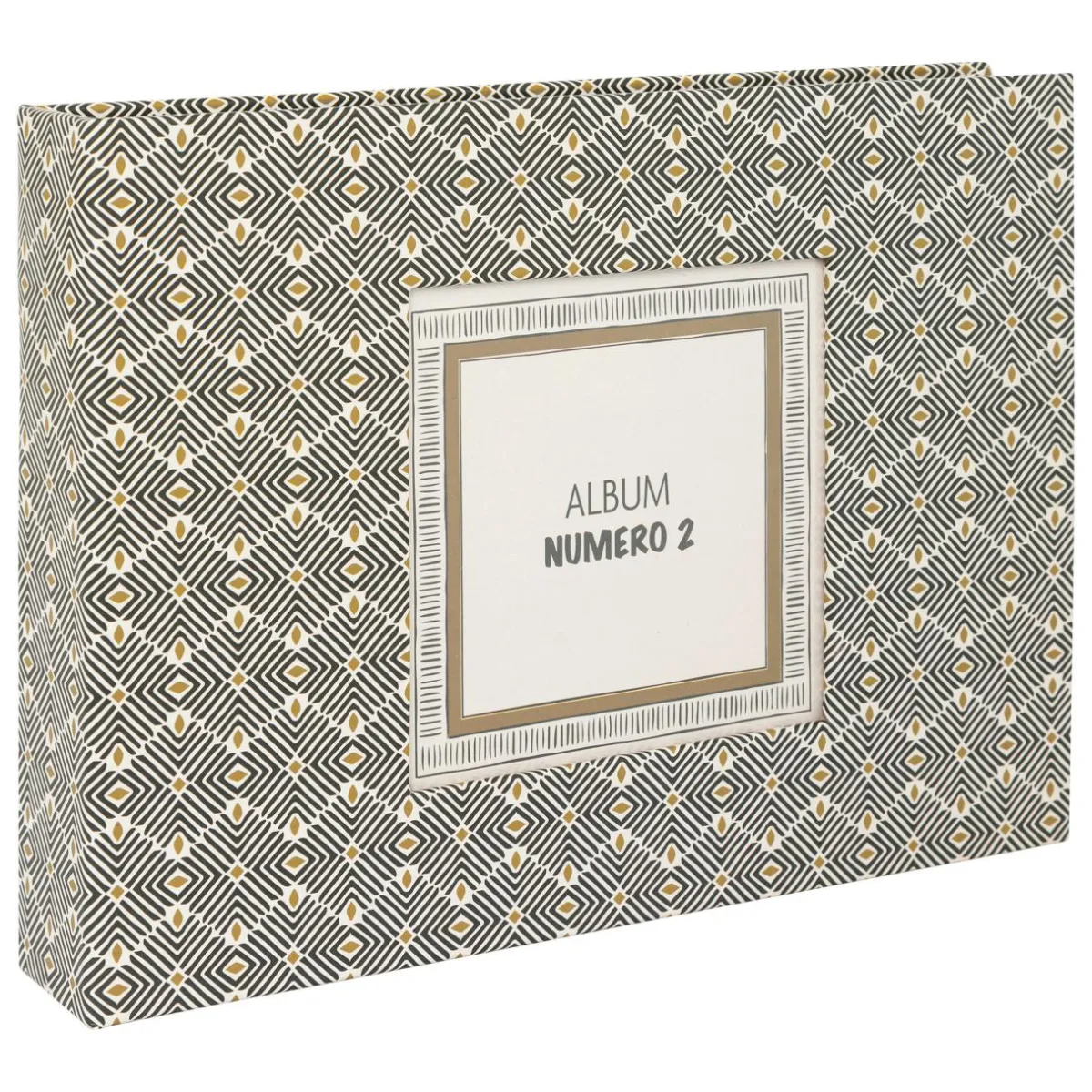 Atmosphera, cru017dateur d'intu017drieur Coffret 2 albums photos (H16,7 cm) Paloma Gris et moutarde Jaune Outlet