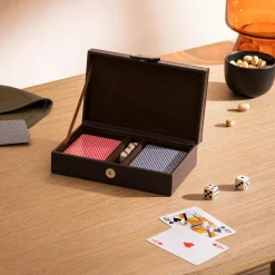 Atmosphera, cru017dateur d'intu017drieur Coffret jeu Cartes bois (19 cm) Jule Marron Online