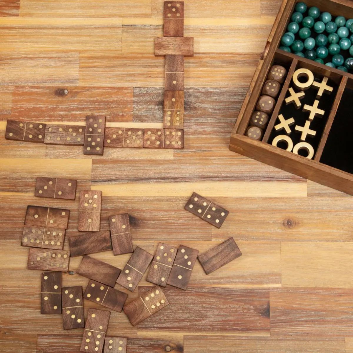 ATMOSPHERA Coffret jeu solitaire en manguier Naturel Bois New