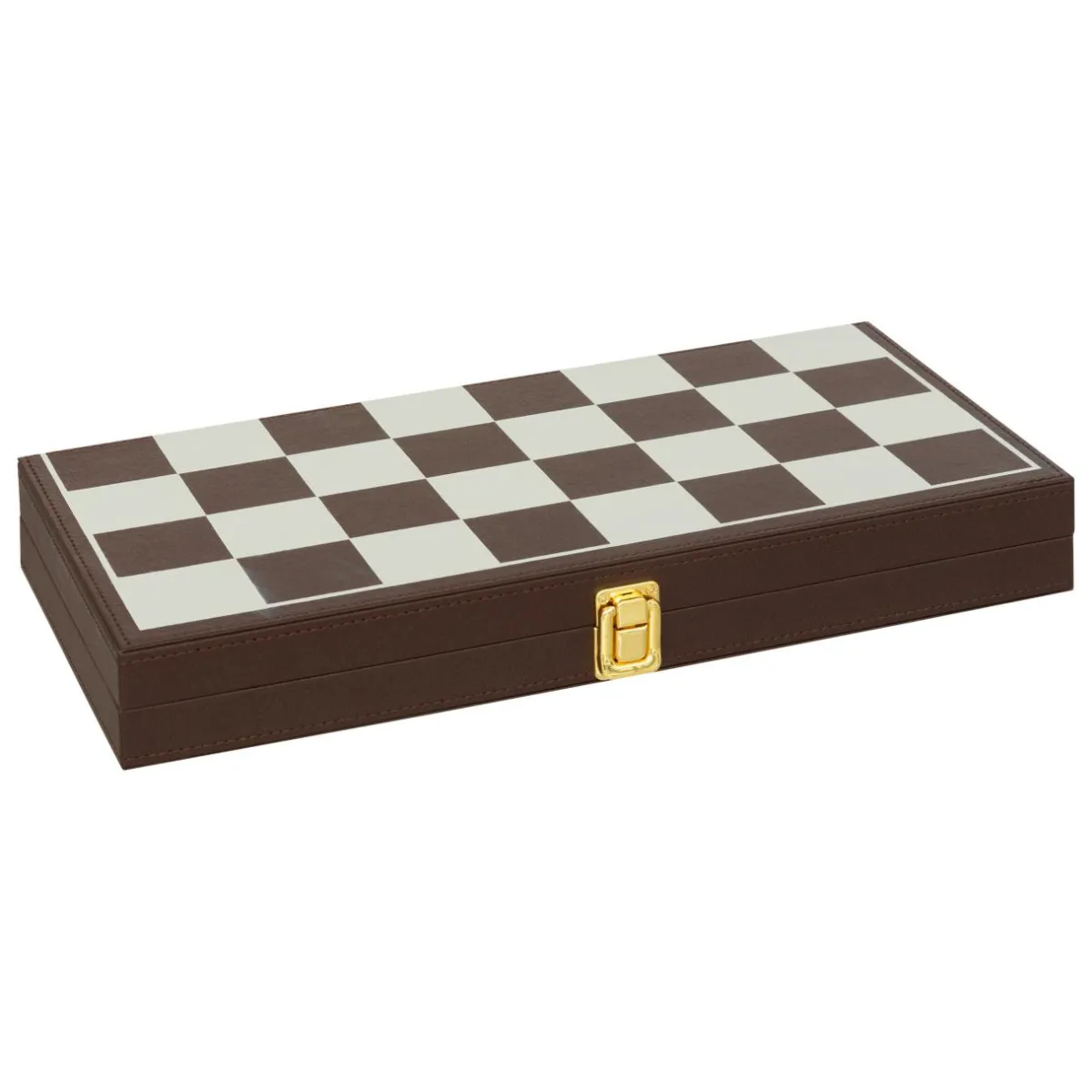 Atmosphera, cru017dateur d'intu017drieur Coffret jeux Backgammon / Echec bois (40 cm) Jule Marron