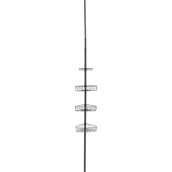 TENDANCE Colonne de rangement douche extensible (de 115 à 289 cm) Téléscopique mat Noir Outlet