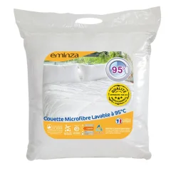 EMINZA Couette Chaude (240 x 220 cm) Microfibre Lavable à 95°C he Blanc Hot