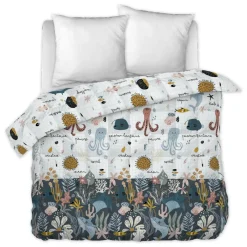 L'EFFET PAPILLON Couette imprimée enfant (260 x 240 cm) Octopia Multicolore New