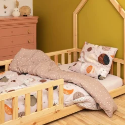 L'effet papillon Couette imprimée enfant coton et deux taies d'oreiller (200 x 200 cm) Sky Dream Rose Hot