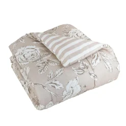 EMINZA Couette imprimée et une taie d'oreiller coton (140 x 200 cm) Lara Beige Best
